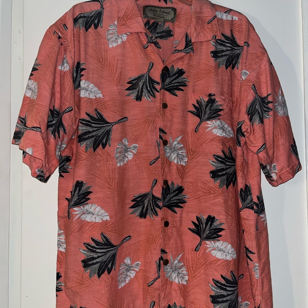 “Palm Island” Men’s Button Down Shirt, XL